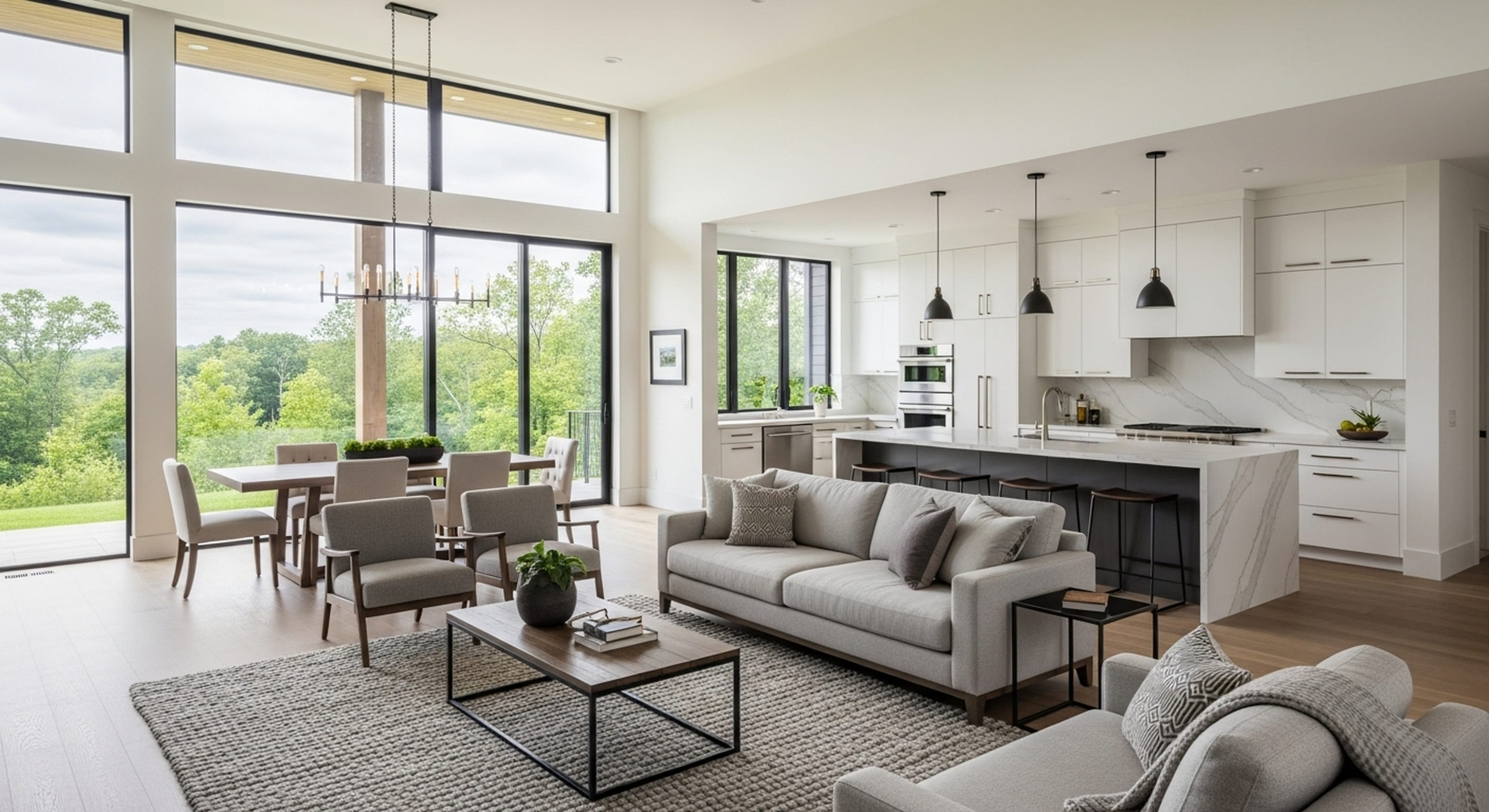High-end custom home build showcasing modern architectural design.